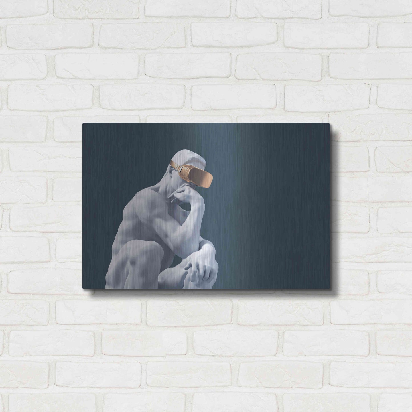 Luxe Metal Art 'Metaverse Thinker' by Luxe Metal Portfolio, Metal Wall Art,24x16