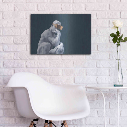 Luxe Metal Art 'Metaverse Thinker' by Luxe Metal Portfolio, Metal Wall Art,24x16