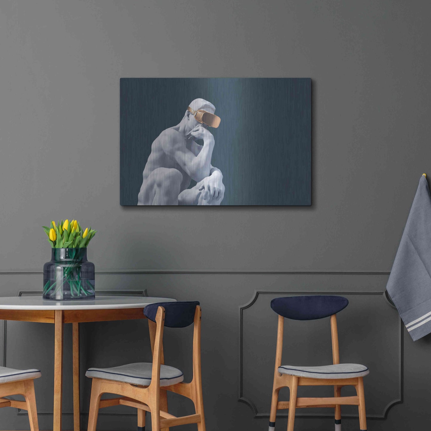 Luxe Metal Art 'Metaverse Thinker' by Luxe Metal Portfolio, Metal Wall Art,36x24