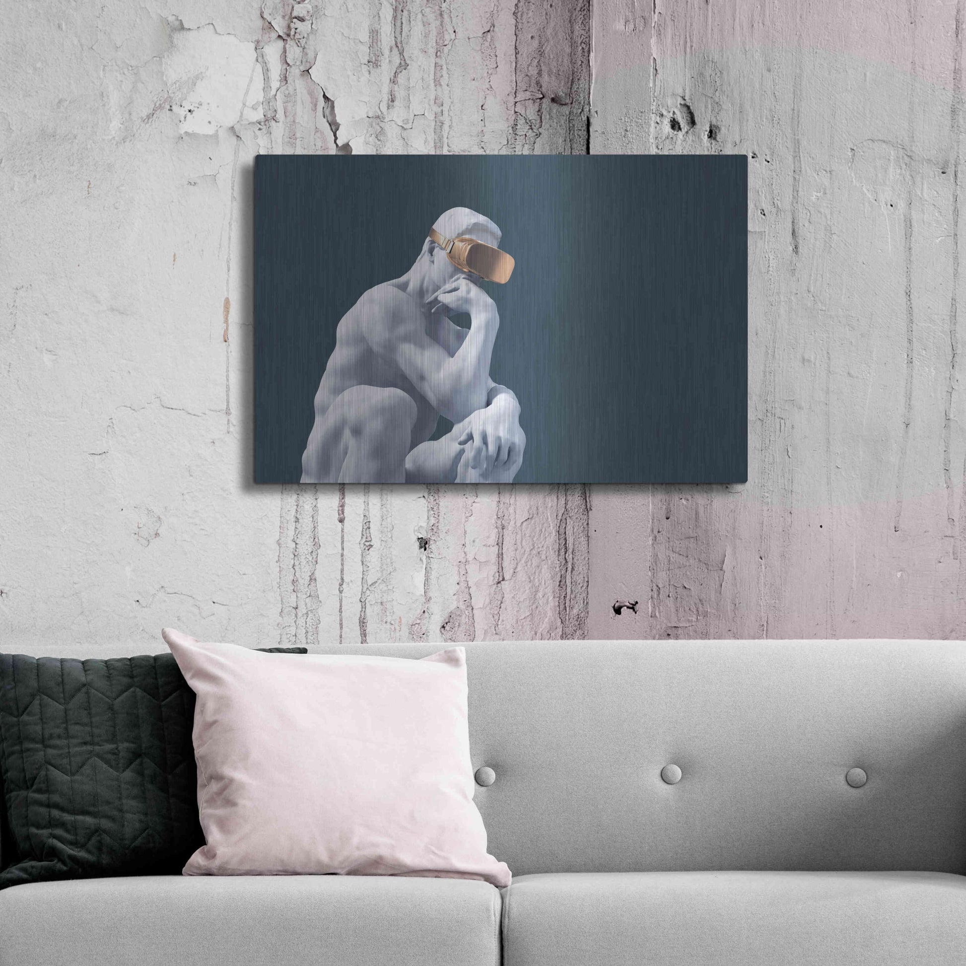 Luxe Metal Art 'Metaverse Thinker' by Luxe Metal Portfolio, Metal Wall Art,36x24