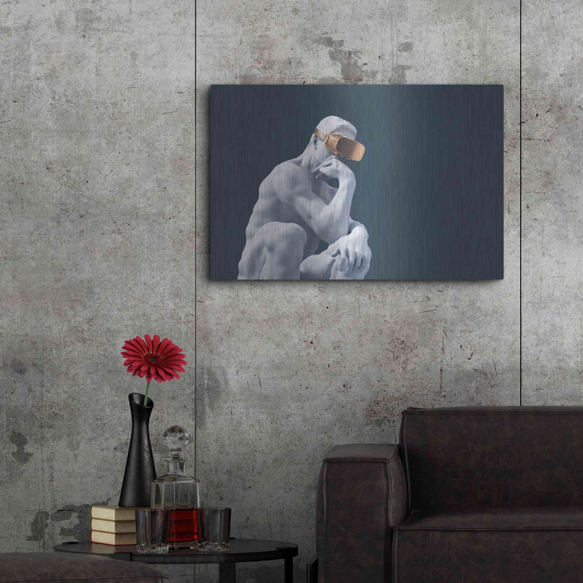 Luxe Metal Art 'Metaverse Thinker' by Luxe Metal Portfolio, Metal Wall Art,36x24