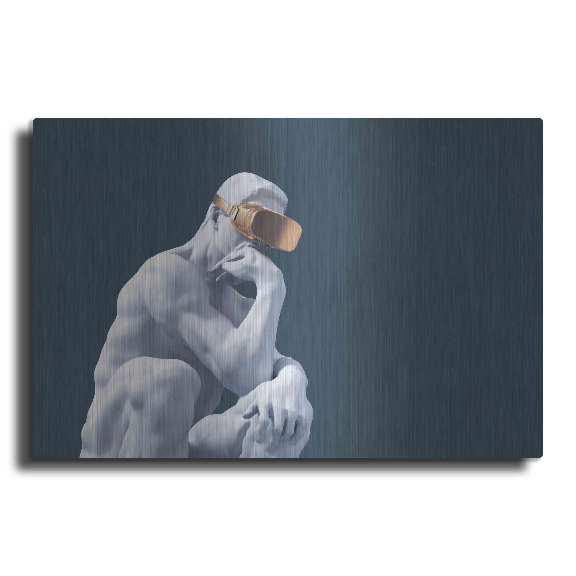 Luxe Metal Art 'Metaverse Thinker' by Luxe Metal Portfolio, Metal Wall Art
