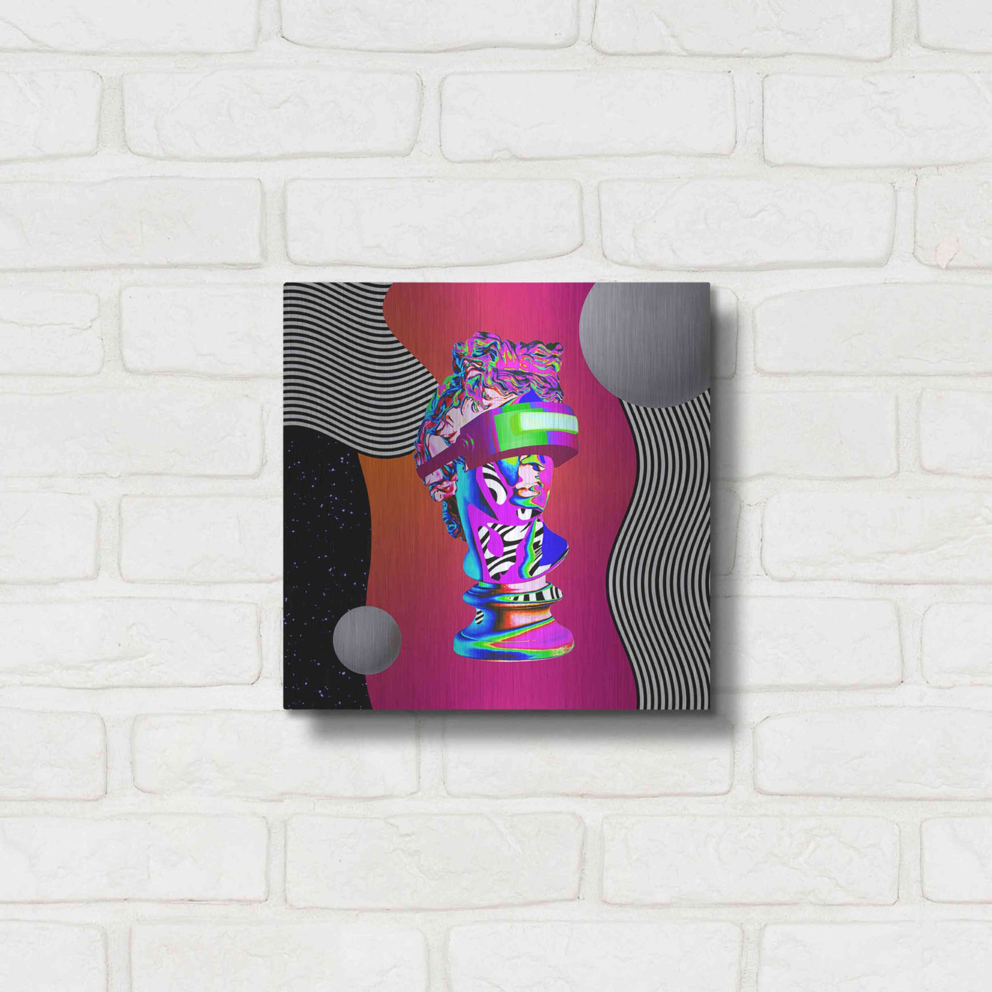 Luxe Metal Art 'Cyberpunk David ' by Luxe Metal Portfolio, Metal Wall Art,12x12