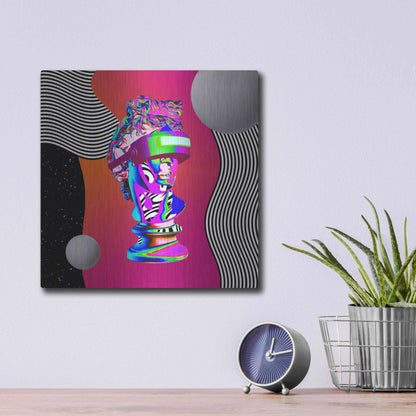 Luxe Metal Art 'Cyberpunk David ' by Luxe Metal Portfolio, Metal Wall Art,12x12