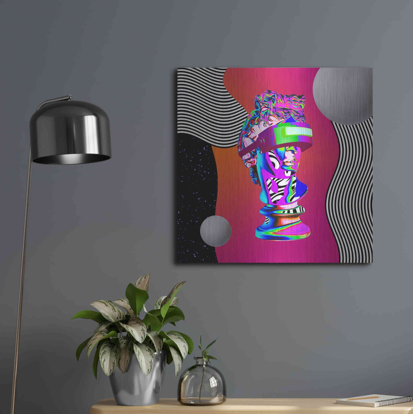 Luxe Metal Art 'Cyberpunk David ' by Luxe Metal Portfolio, Metal Wall Art,24x24