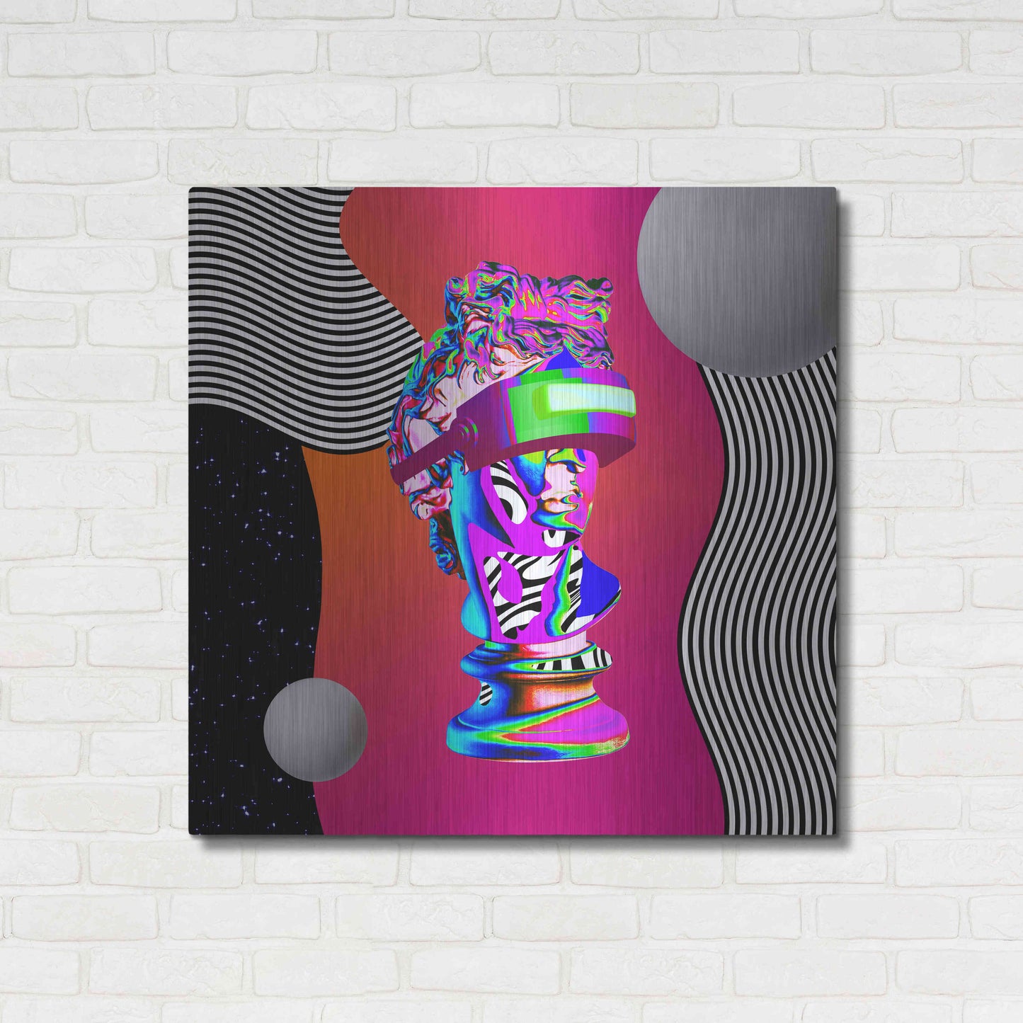 Luxe Metal Art 'Cyberpunk David ' by Luxe Metal Portfolio, Metal Wall Art,36x36