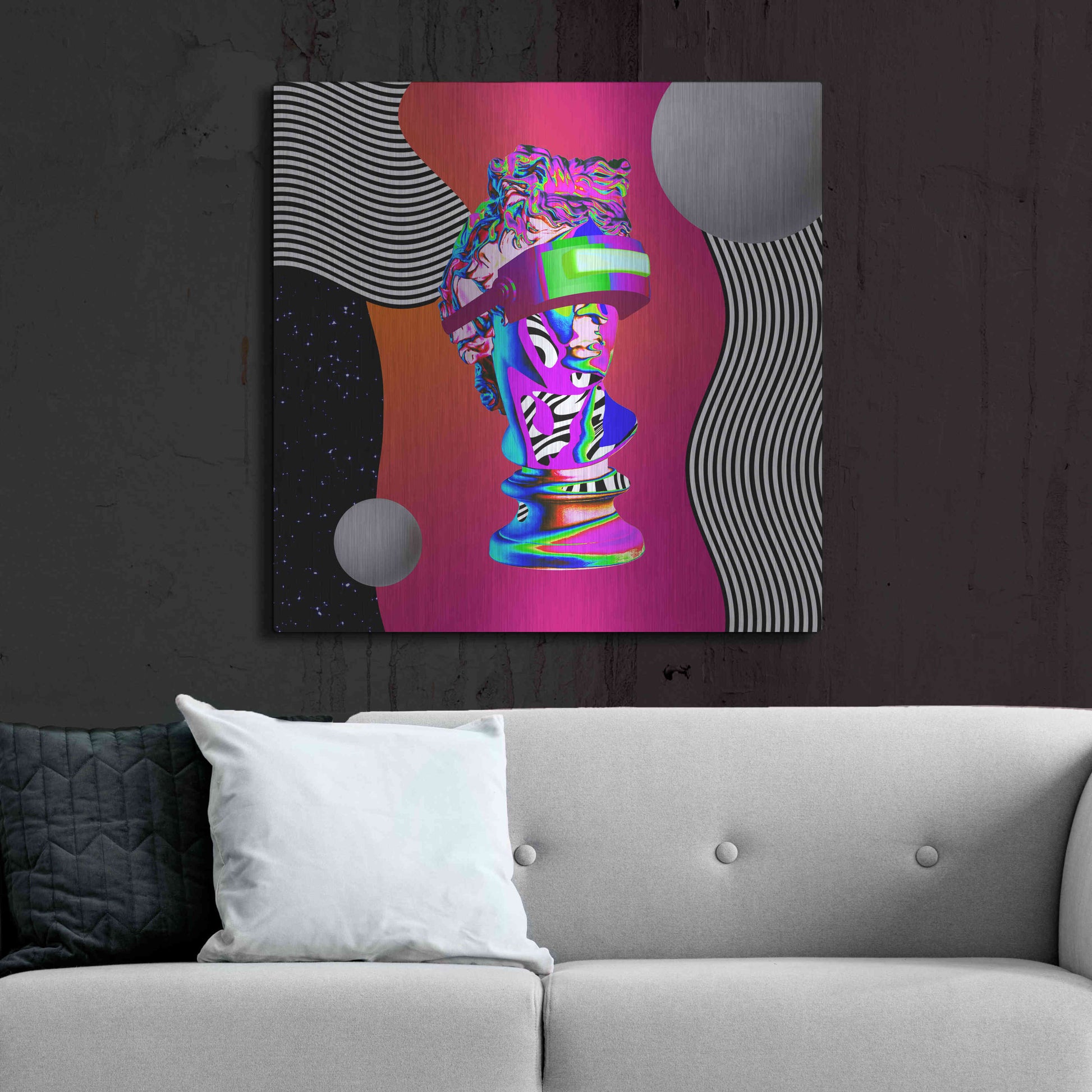 Luxe Metal Art 'Cyberpunk David ' by Luxe Metal Portfolio, Metal Wall Art,36x36