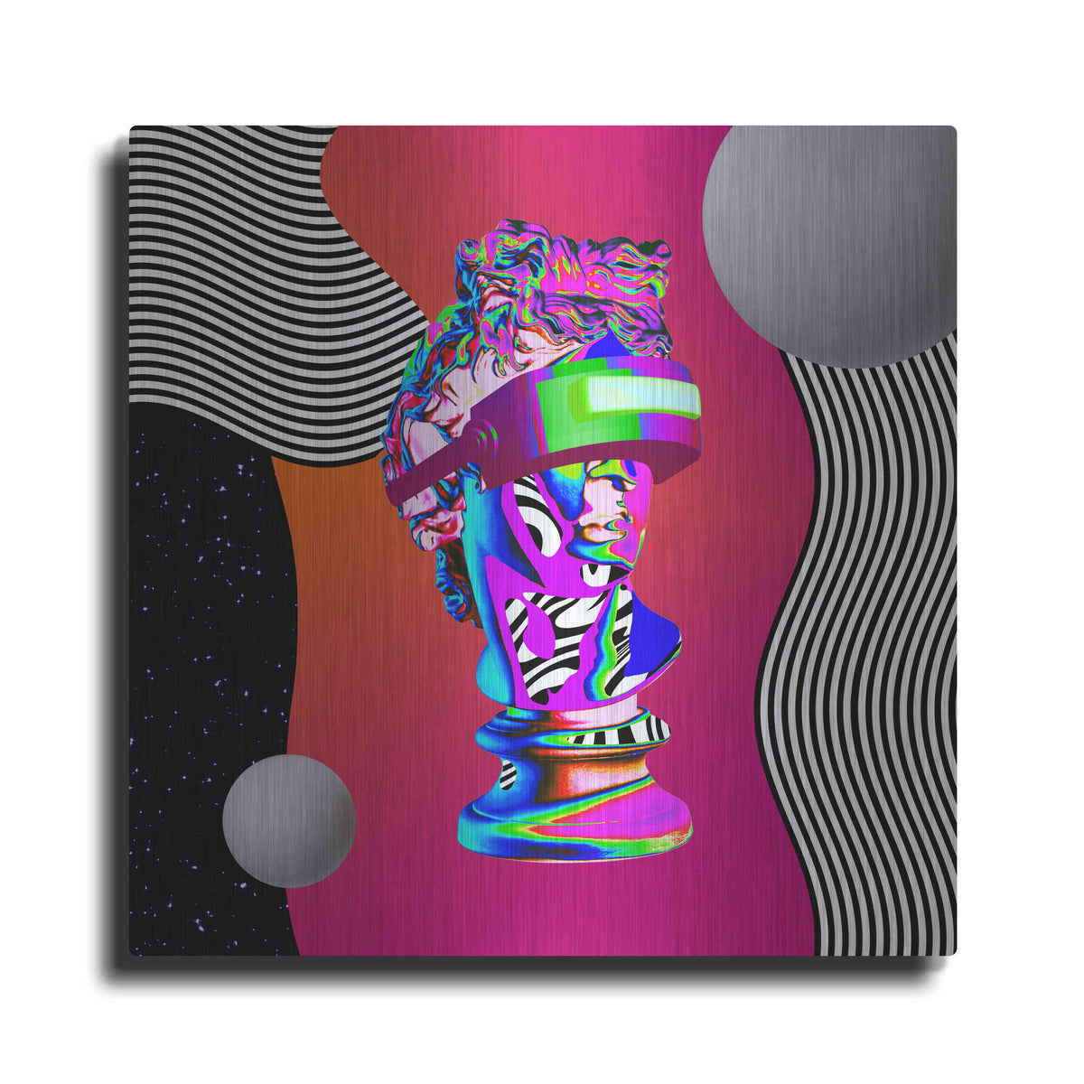 Luxe Metal Art 'Cyberpunk David ' by Luxe Metal Portfolio, Metal Wall Art