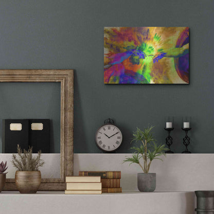 Luxe Metal Art 'Michelangelo - Creation of Adam Colorful II' by Epic Art Portfolio, Metal Wall Art,16x12