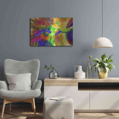 Luxe Metal Art 'Michelangelo - Creation of Adam Colorful II' by Epic Art Portfolio, Metal Wall Art,24x16