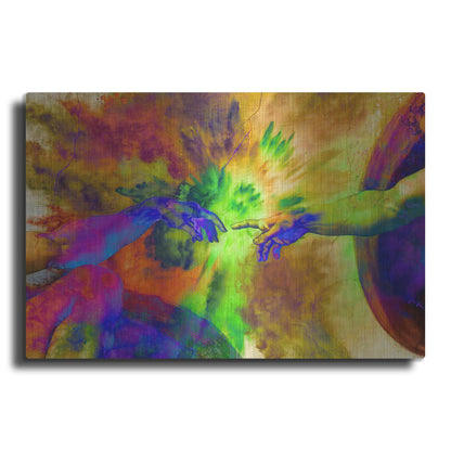 Luxe Metal Art 'Michelangelo - Creation of Adam Colorful II' by Epic Art Portfolio, Metal Wall Art