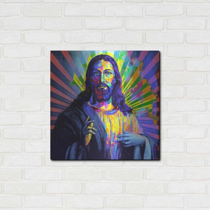 Luxe Metal Art 'Colorful Christ I' by Epic Art Portfolio, Metal Wall Art,24x24