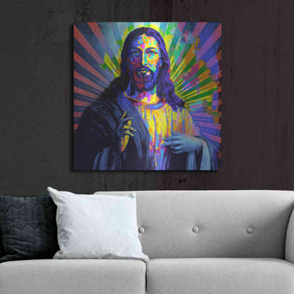Luxe Metal Art 'Colorful Christ I' by Epic Art Portfolio, Metal Wall Art,36x36