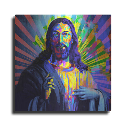 Luxe Metal Art 'Colorful Christ I' by Epic Art Portfolio, Metal Wall Art