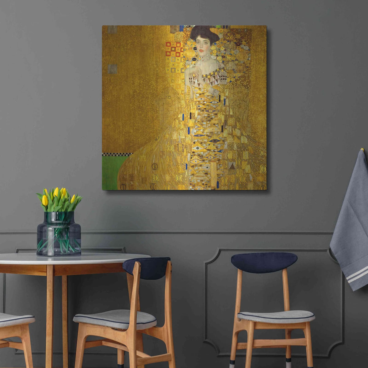 'Portrait der Adele Bloch-Bauer I' by Gustav Klimt – Metal Wall Art, 36x36 room view