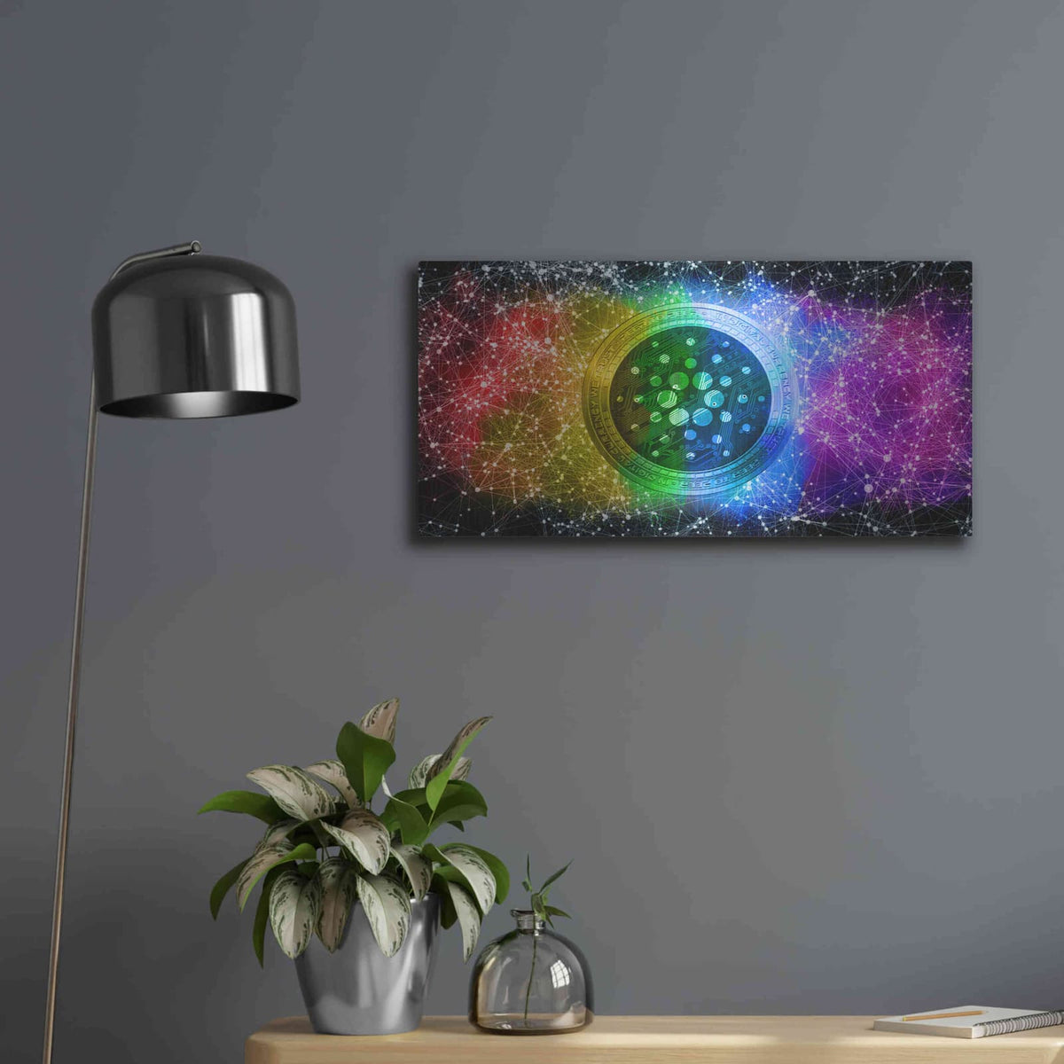'ADA Cardano Crypto Constellation' by Luxe Metal Portfolio – Metal Wall Art, 24x12 room view