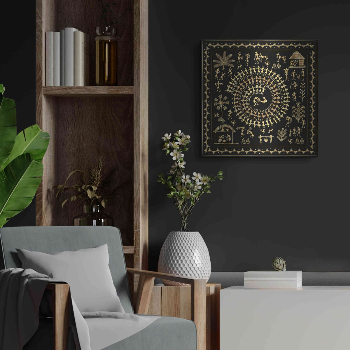 'Africania' by Luxe Metal Portfolio – Metal Wall Art, 24x24 room view