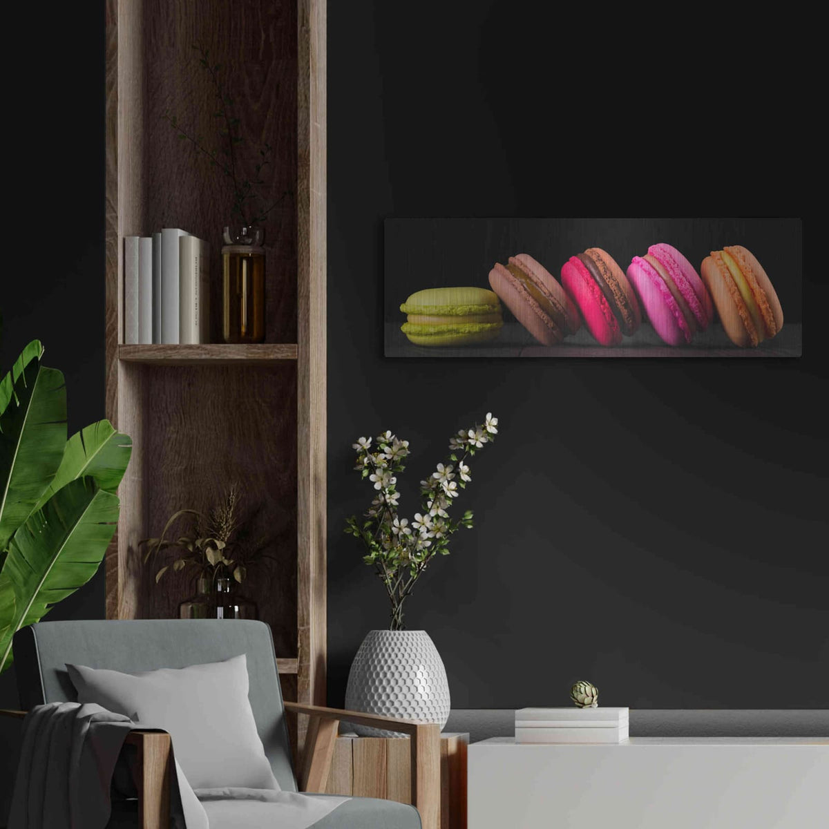 'Mama's Kitchen - Macroon' by Luxe Metal Portfolio – Metal Wall Art, 36x12 room view