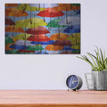 'Raining Umbrellas' by Luxe Metal Portfolio – Metal Wall Art, 16x12 room view