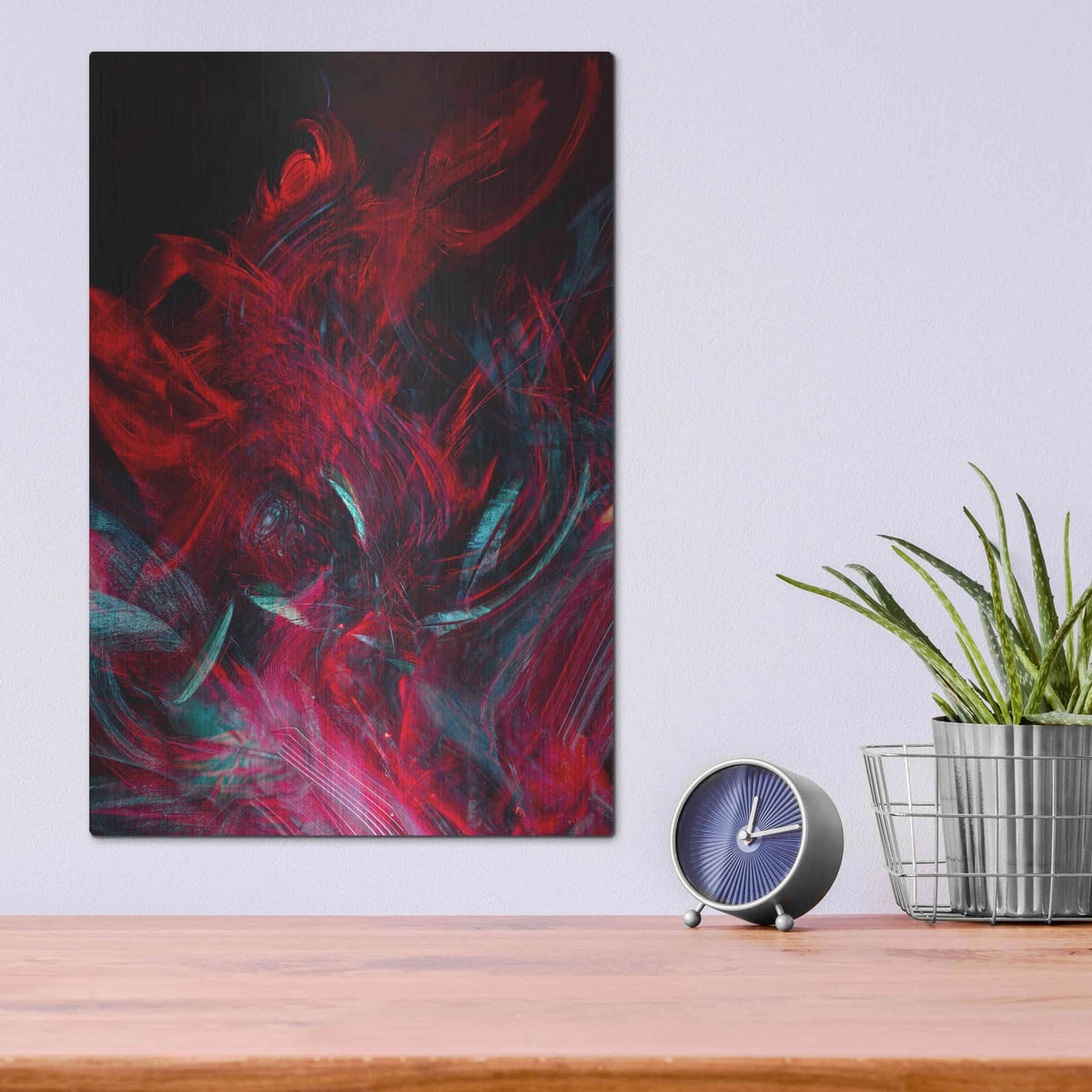 'Red Inferno' by Luxe Metal Portfolio – Metal Wall Art, 12x16 room view