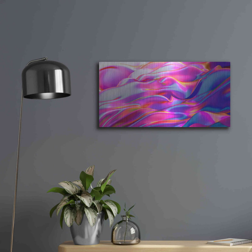 'Silk Dessert' by Luxe Metal Portfolio – Metal Wall Art, 24x12 room view