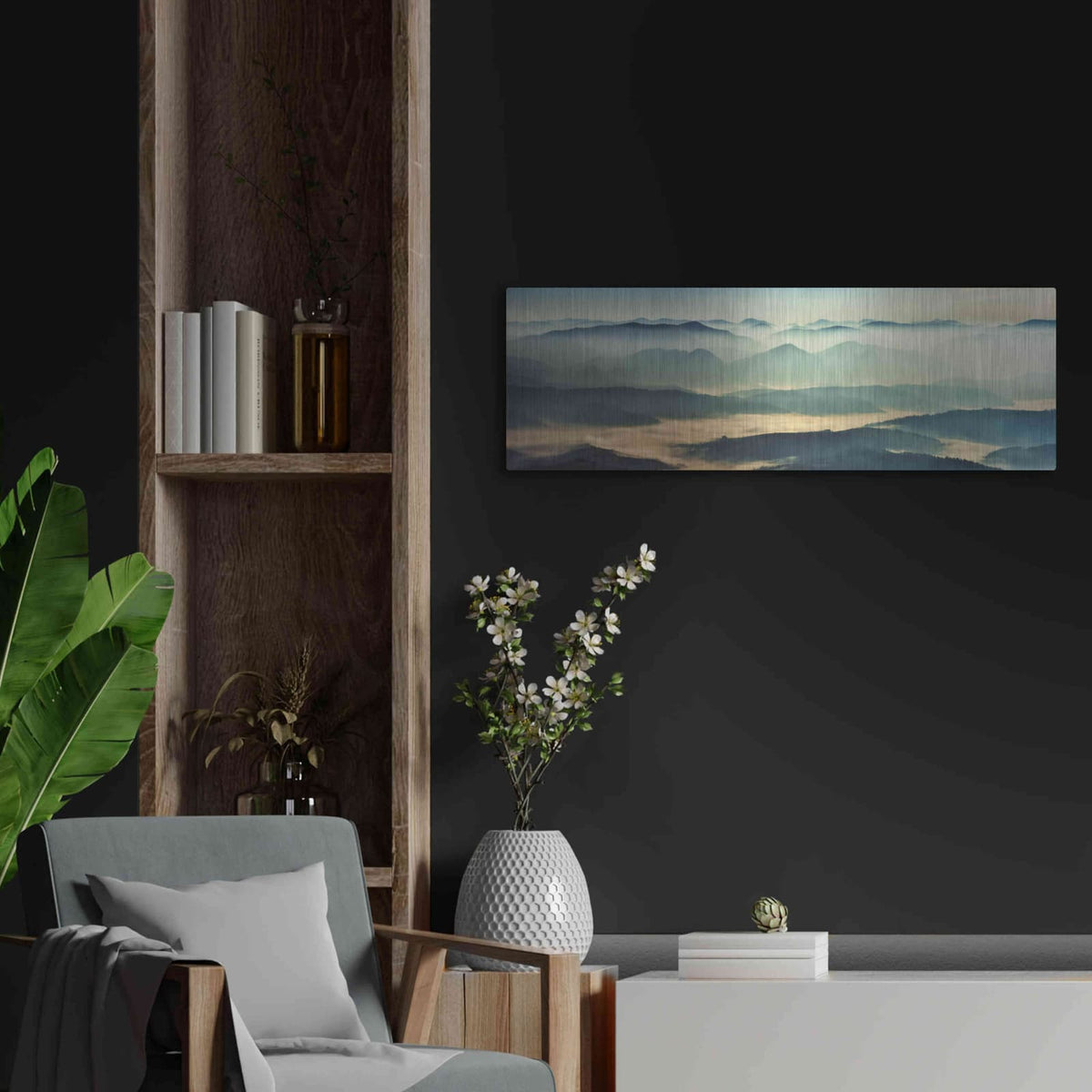 'The Unknown' by Luxe Metal Portfolio – Metal Wall Art, 36x12 room view