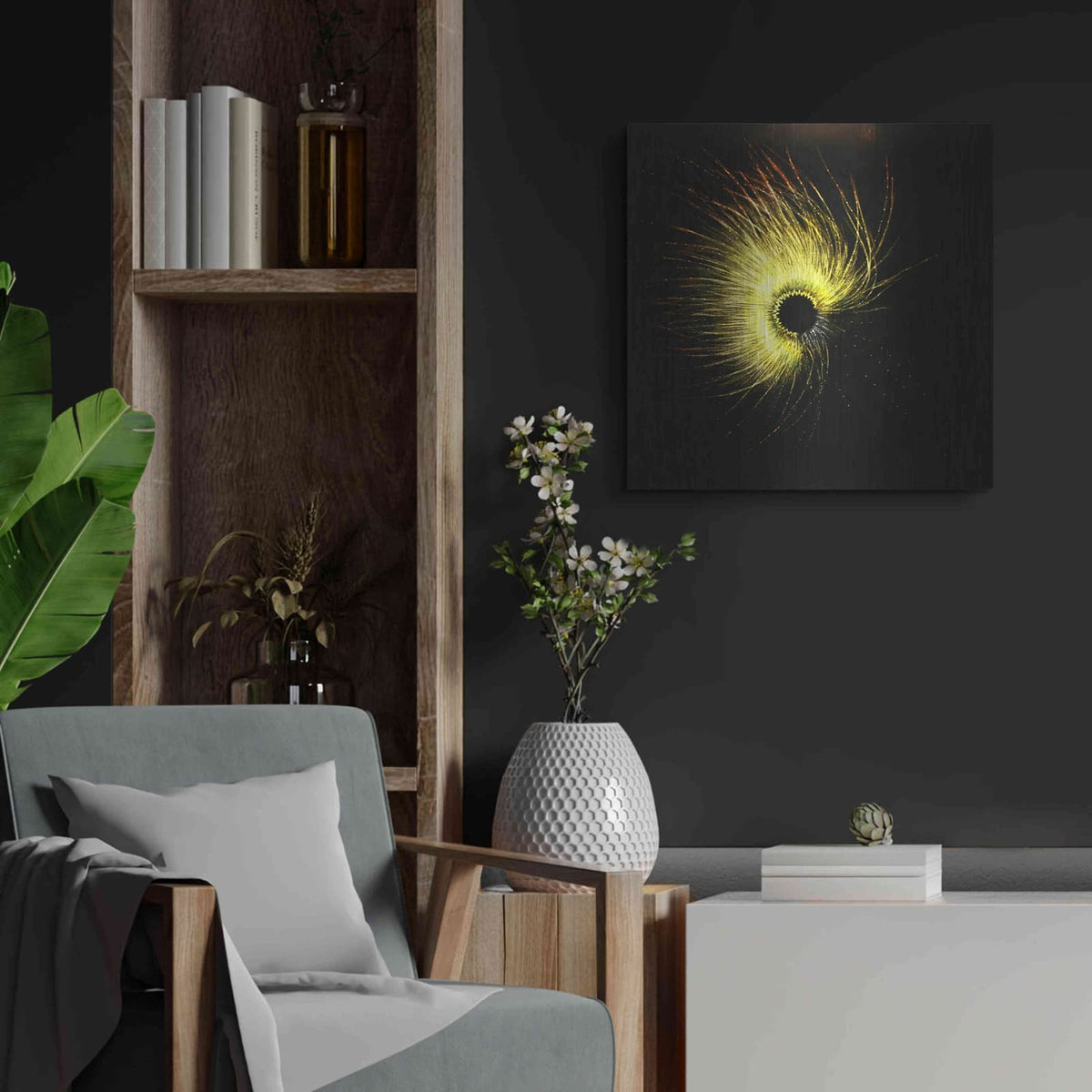 'Luminescence' by Rita Shimelfarb – Metal Wall Art, 24x24 room view