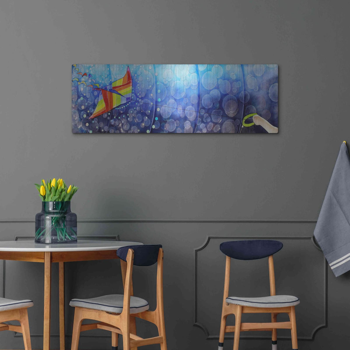 'Air' by Rita Shimelfarb – Metal Wall Art, 48x16 room view