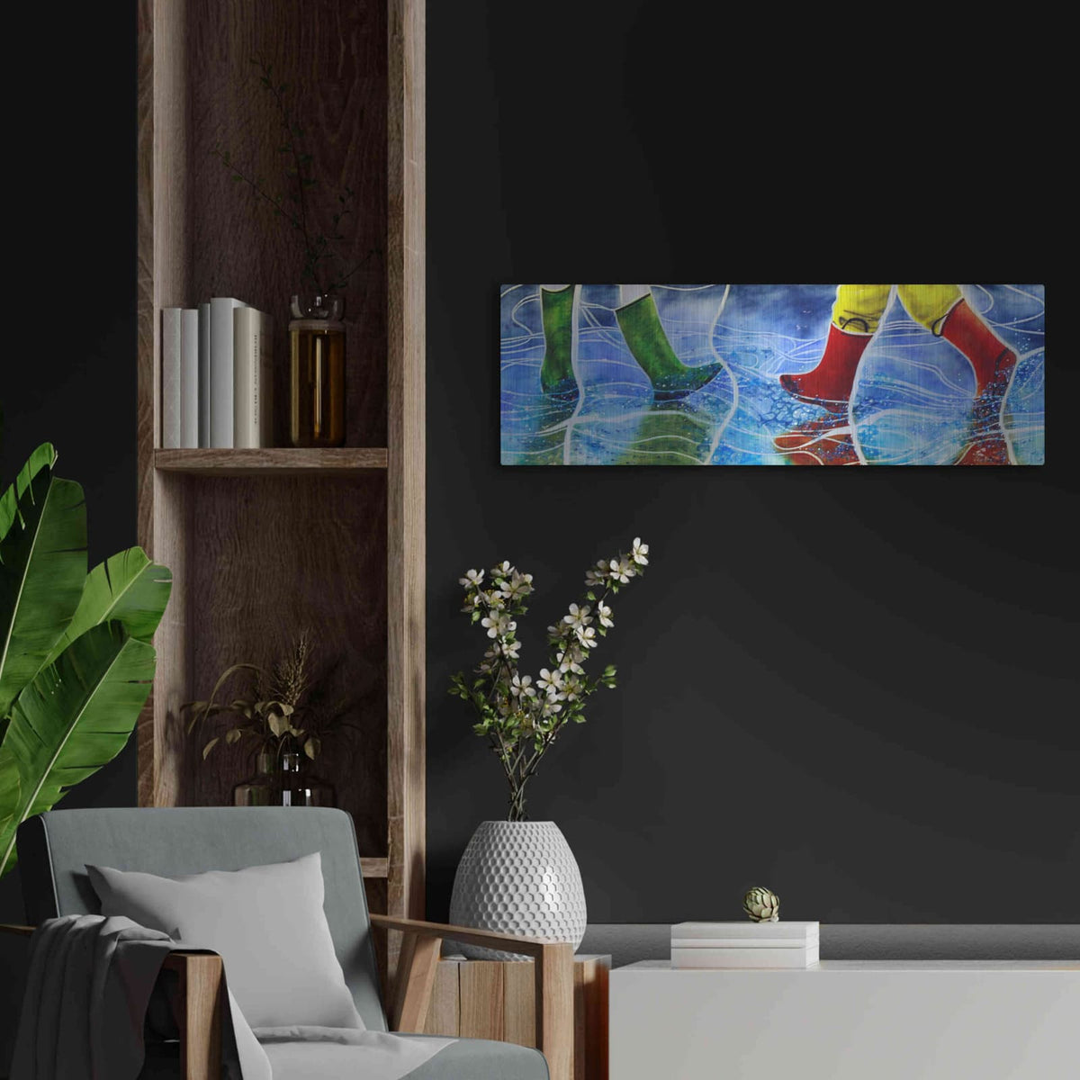 'Water' by Rita Shimelfarb – Metal Wall Art, 36x12 room view