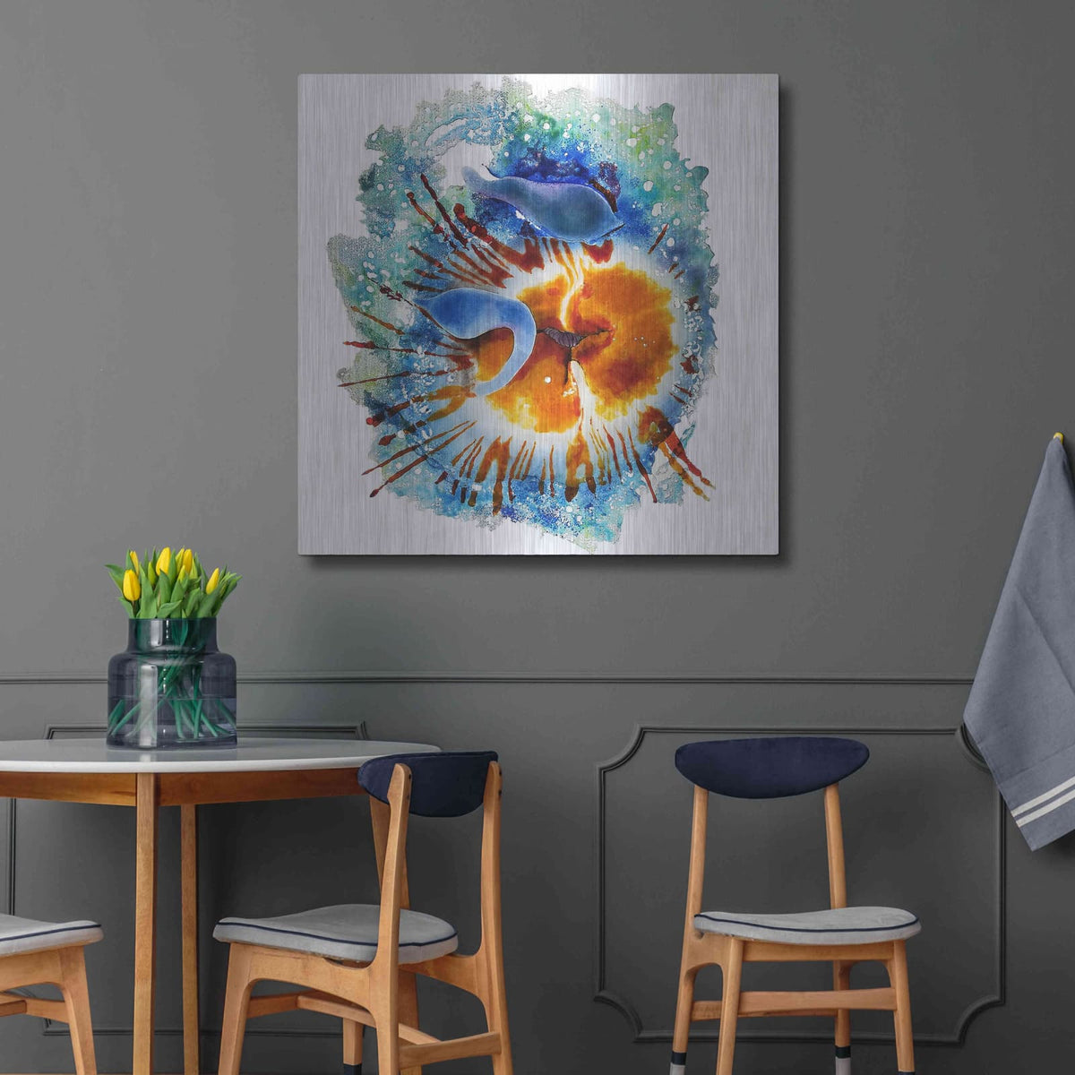 'Urticina Felinal' by Rita Shimelfarb – Metal Wall Art, 36x36 room view