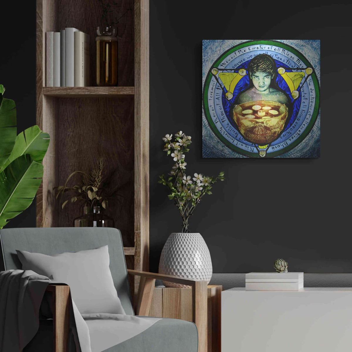 'Shiva' by Rita Shimelfarb – Metal Wall Art, 24x24 room view