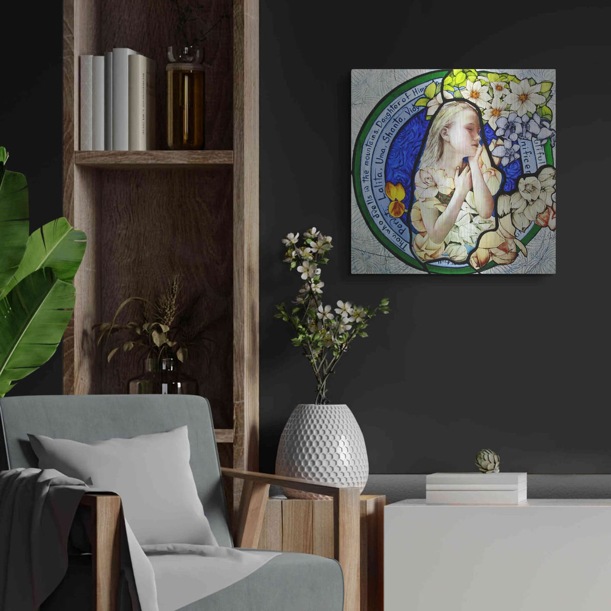 'Shakti' by Rita Shimelfarb – Metal Wall Art, 24x24 room view