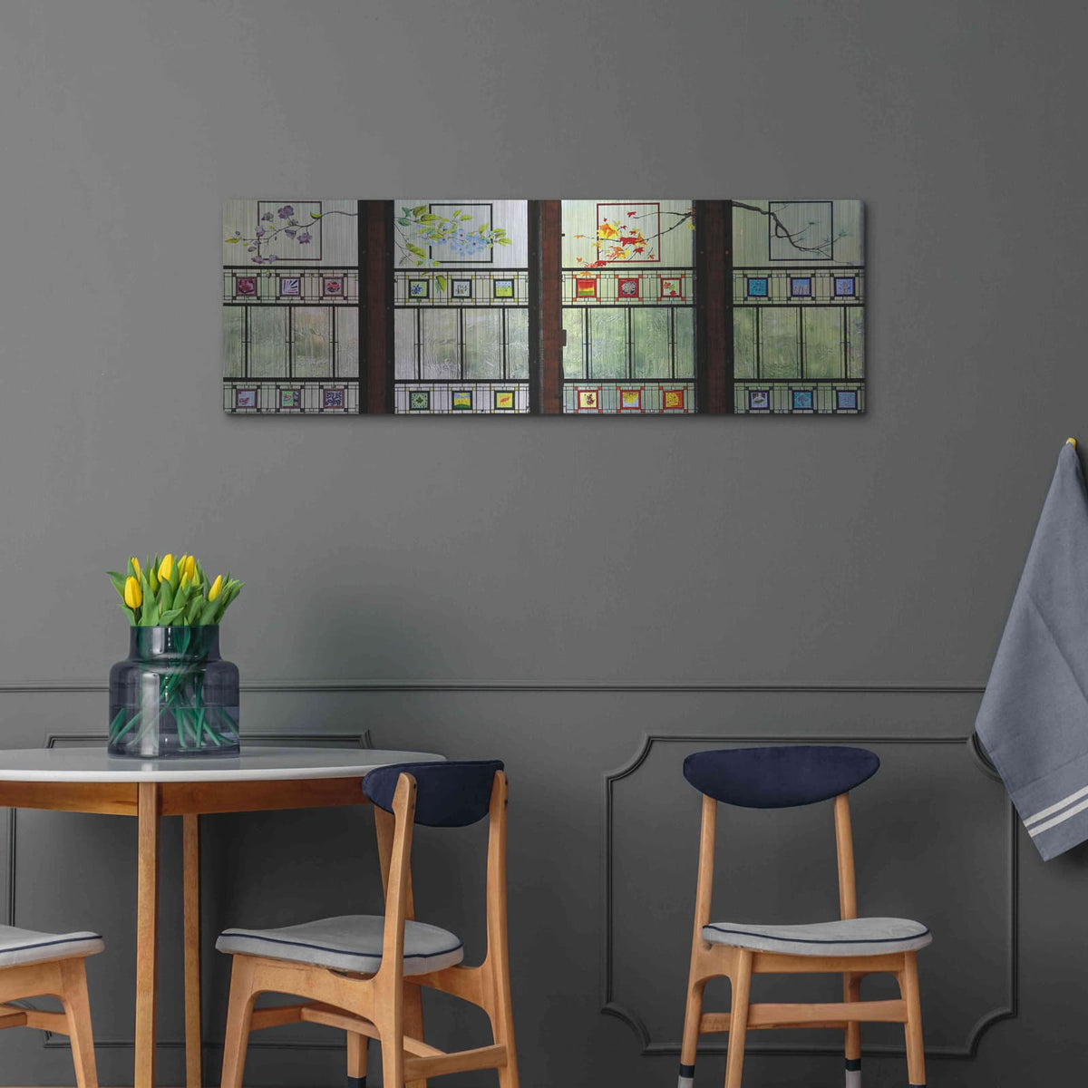 'Seasons' by Rita Shimelfarb – Metal Wall Art, 48x16 room view