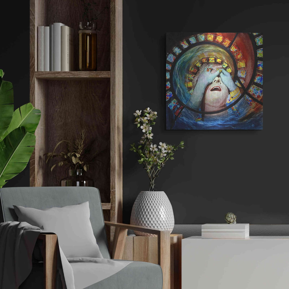 'Samsara' by Rita Shimelfarb – Metal Wall Art, 24x24 room view