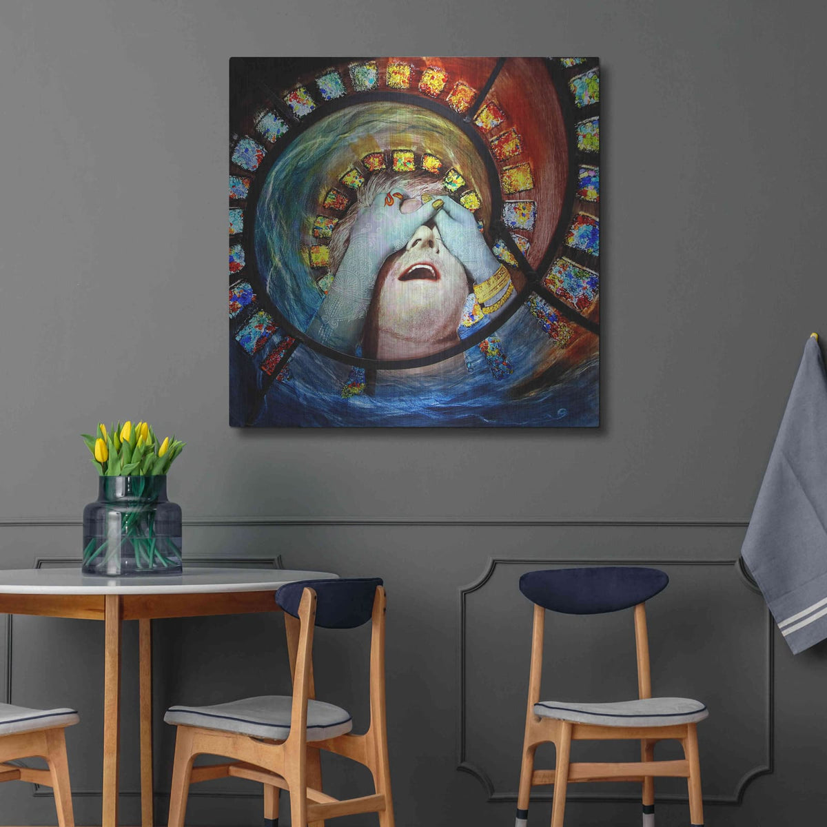 'Samsara' by Rita Shimelfarb – Metal Wall Art, 36x36 room view