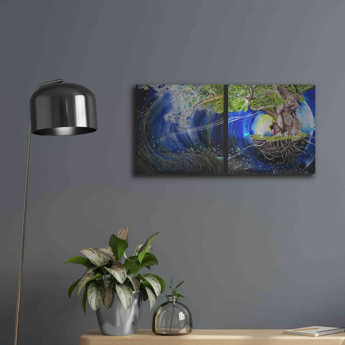 'Refuge' by Rita Shimelfarb – Metal Wall Art, 24x12 room view