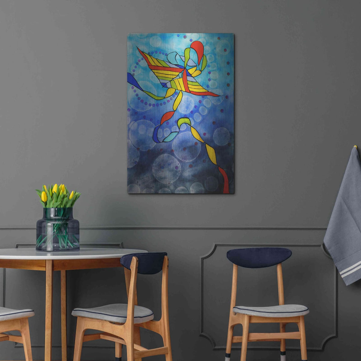 'Kite Transmitted' by Rita Shimelfarb – Metal Wall Art, 24x36 room view
