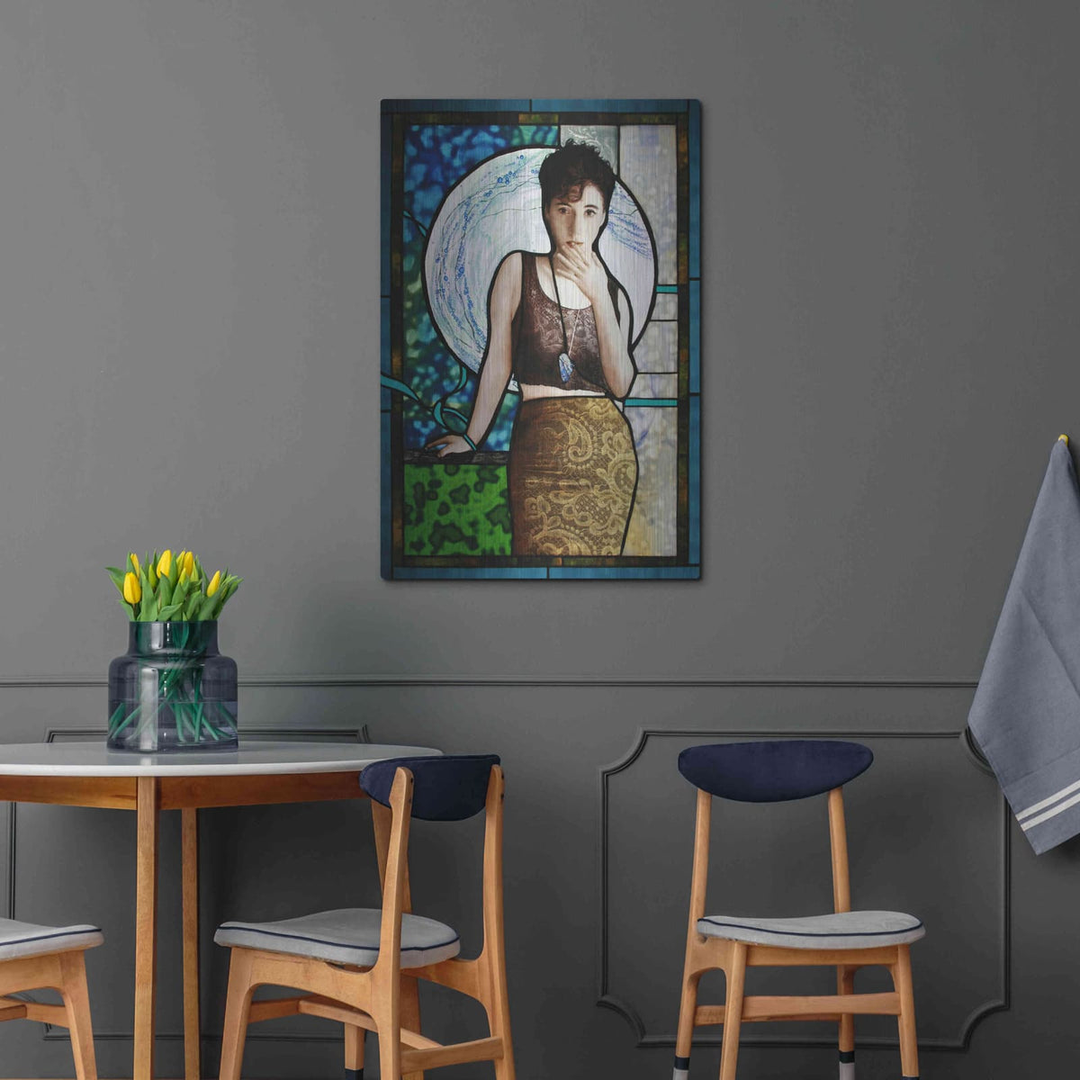 'Blueheart' by Rita Shimelfarb – Metal Wall Art, 24x36 room view