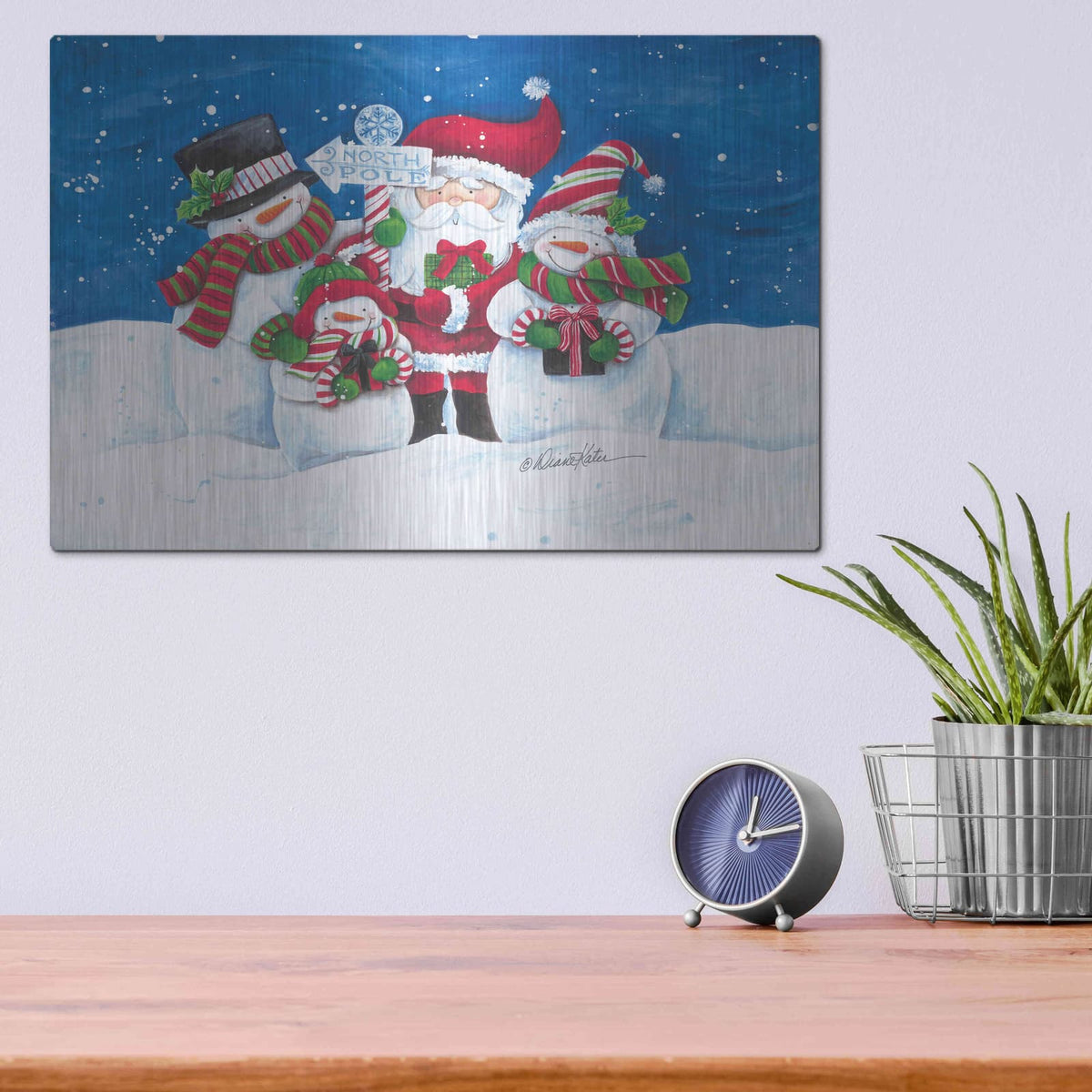 'North Pole Friends' by Diane Kater – Metal Wall Art, 16x12 room view