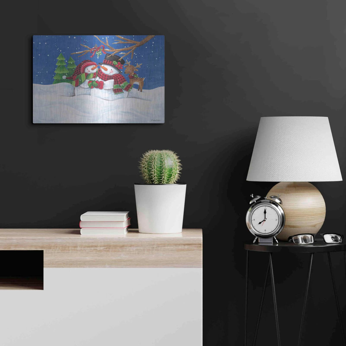 'Snow Couple' by Diane Kater – Metal Wall Art, 24x16 room view