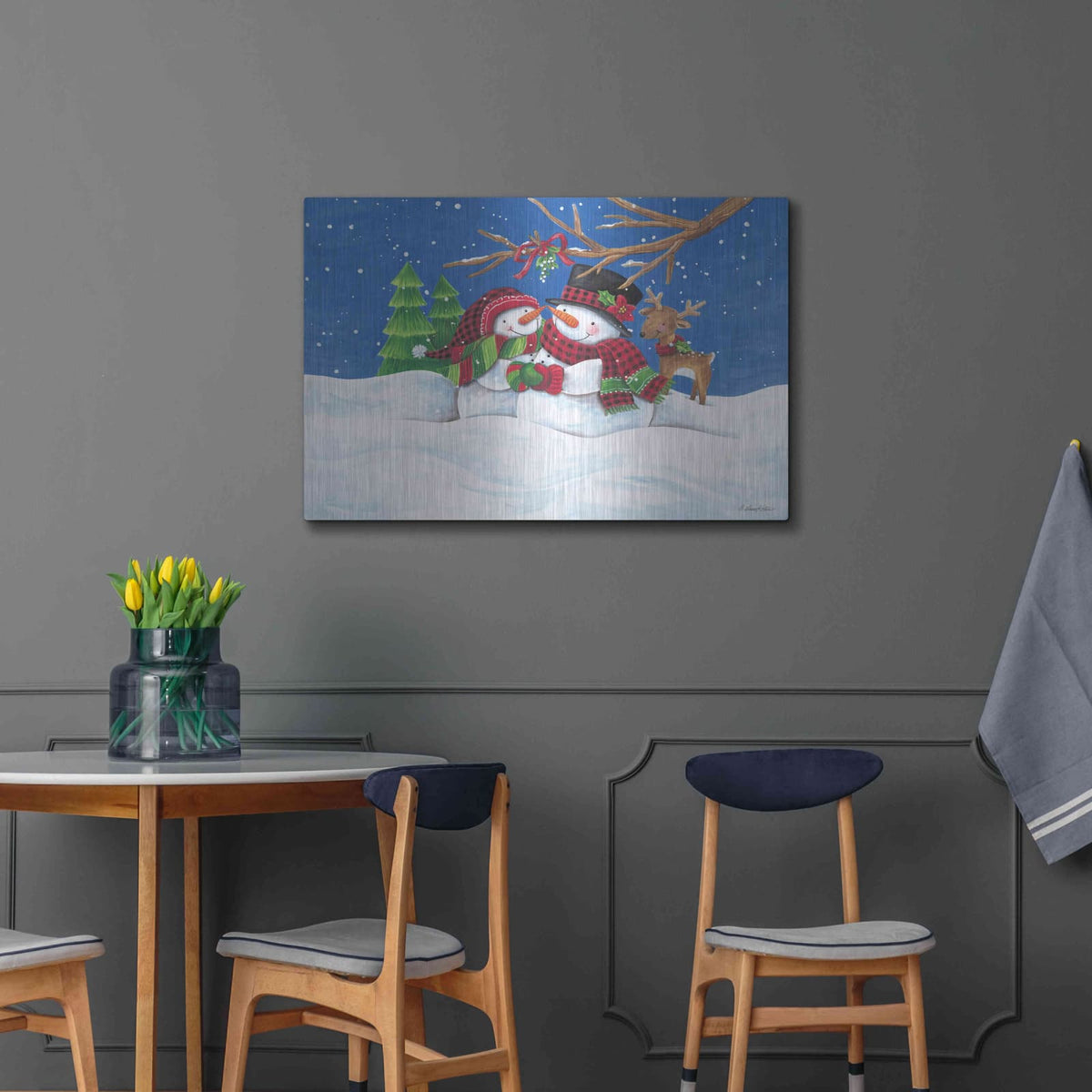 'Snow Couple' by Diane Kater – Metal Wall Art, 36x24 room view