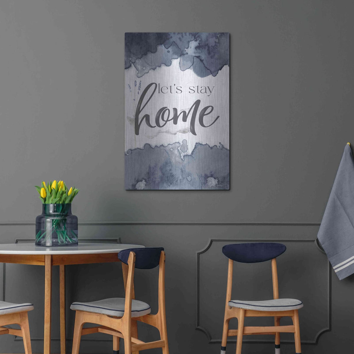'Let's Stay Home' by Susie Boyer – Metal Wall Art, 24x36 room view