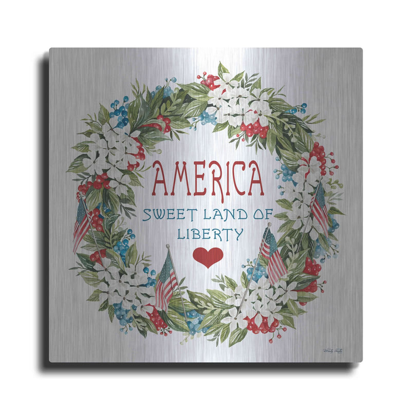 'America Wreath' by Cindy Jacobs – Metal Wall Art