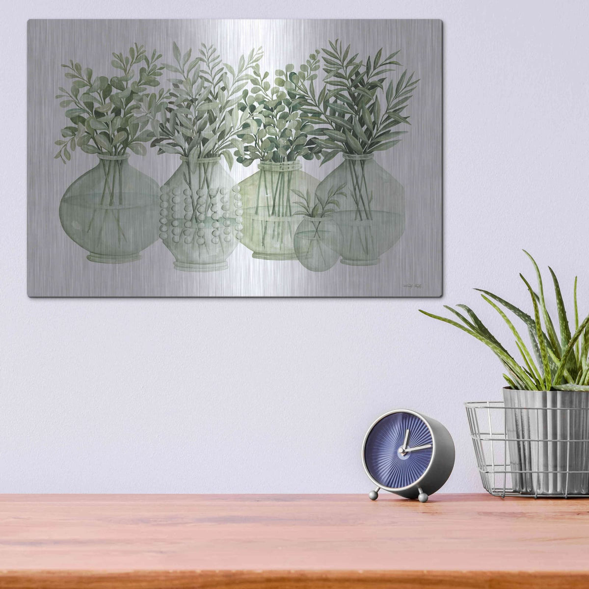 'Simply Sage II' by Cindy Jacobs – Metal Wall Art, 16x12 room view