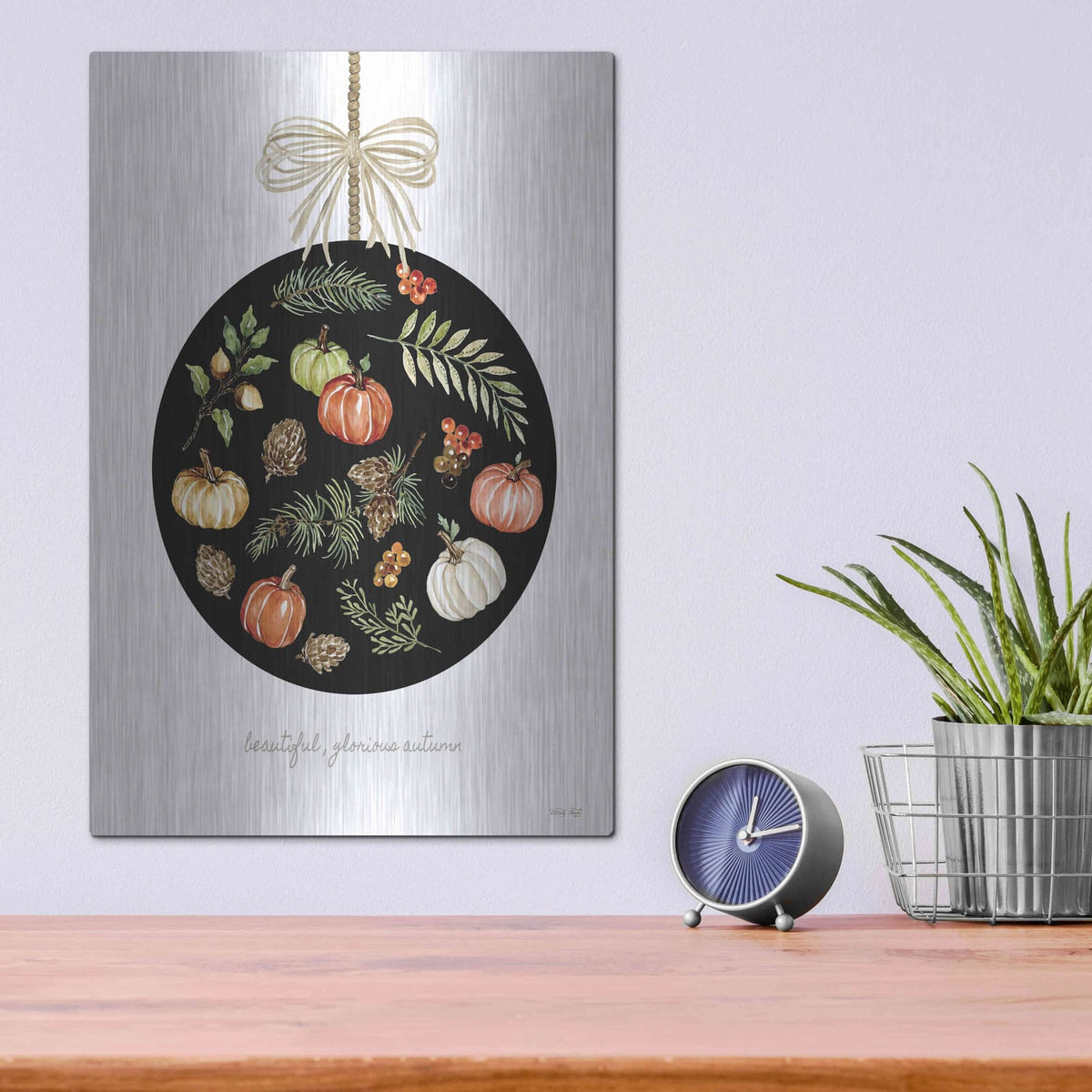 'Beautiful, Glorious Autumn Ornament' by Cindy Jacobs – Metal Wall Art, 12x16 room view