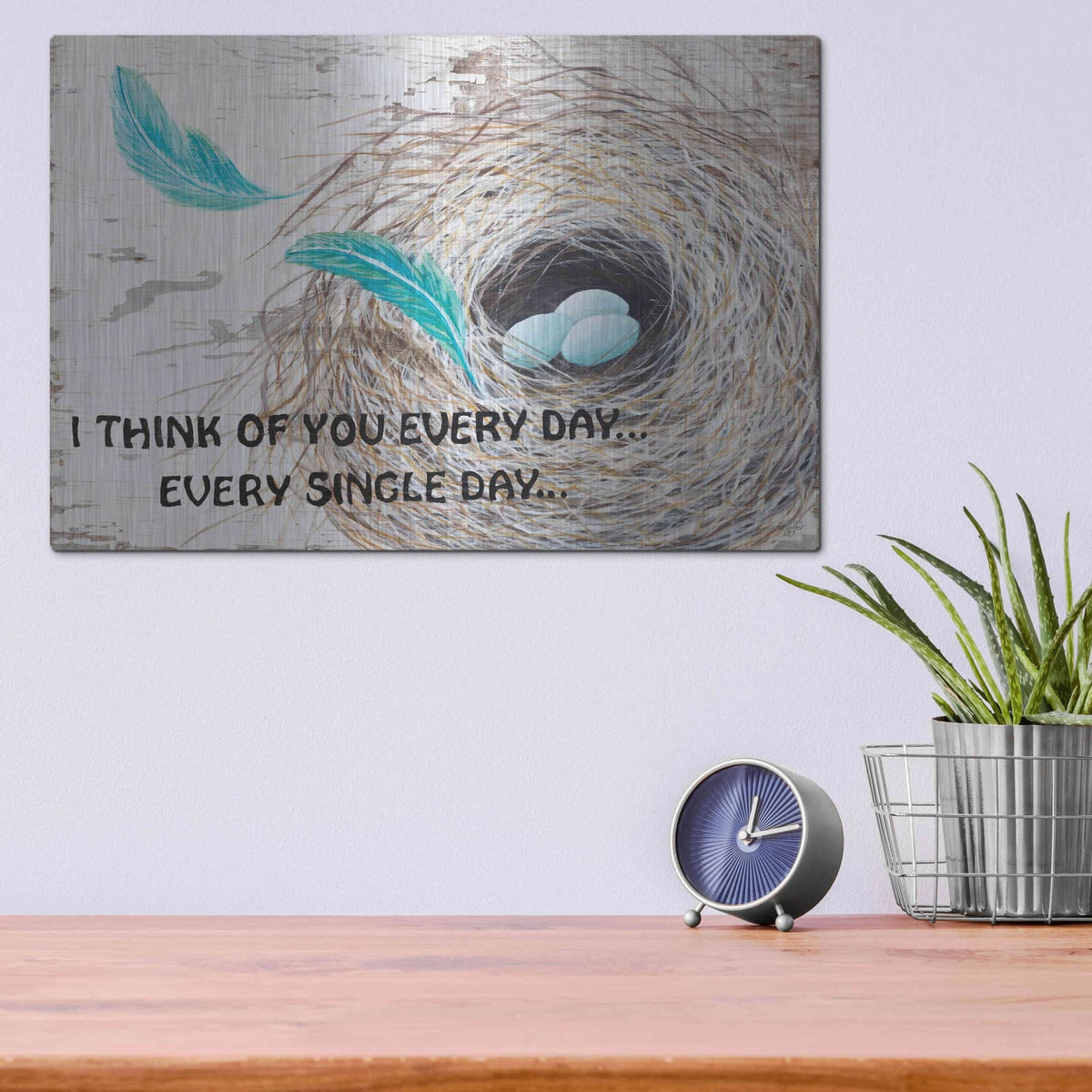 'I Think of You' by Diane Fifer – Metal Wall Art, 16x12 room view