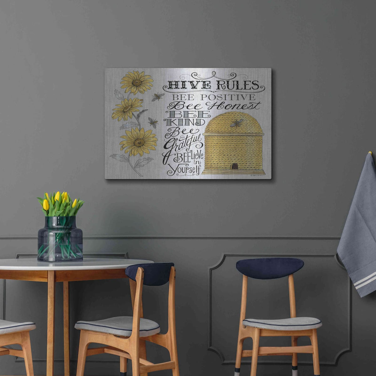 'Hive Rules 2' by Deb Strain – Metal Wall Art, 36x24 room view