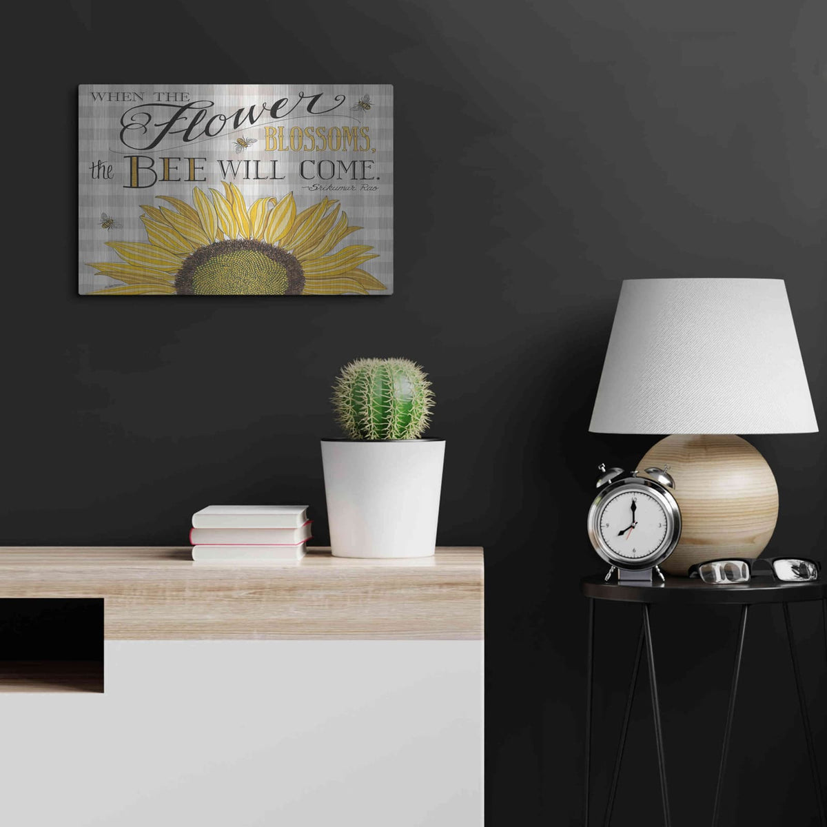 'When the Flower Blossoms' by Deb Strain – Metal Wall Art, 24x16 room view