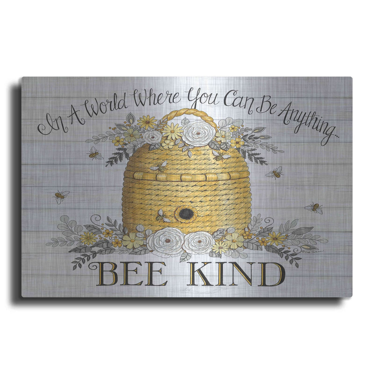 'Bee Kind Bee Hive' by Deb Strain – Metal Wall Art