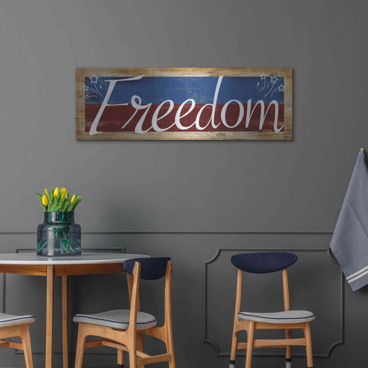 'Freedom' by Ed Wargo – Metal Wall Art, 48x16 room view